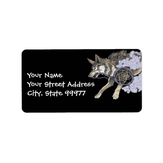 Catch a Dream, Dreamcatcher Wolf~ adreslabels Etiket (Voorkant)
