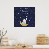 Catch A Star Bunny Elephant Baby Shower Welcome Poster (Keuken)