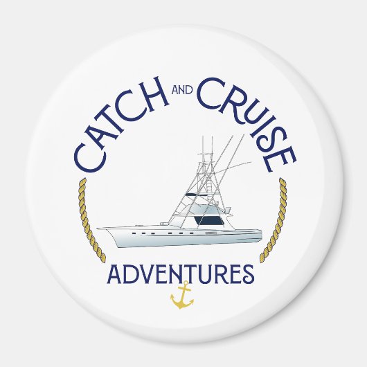 Catch and Cruise Adventures Marlin Mujer 3" Magnet (Voorkant)