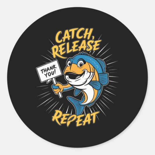 Catch and Release Funny Gevist Ronde Sticker (Voorkant)