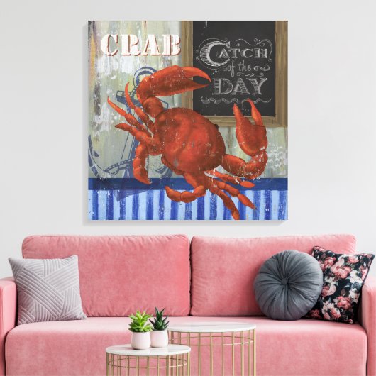 Catch de day Seafood crab Canvas (Insitu (Woonkamer))