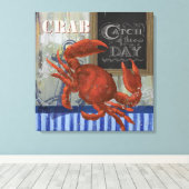 Catch de day Seafood crab Canvas Afdruk (Insitu (Houten vloer))