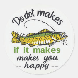 Catch Happiness: Embrace Your Fishing Passion Ronde Sticker