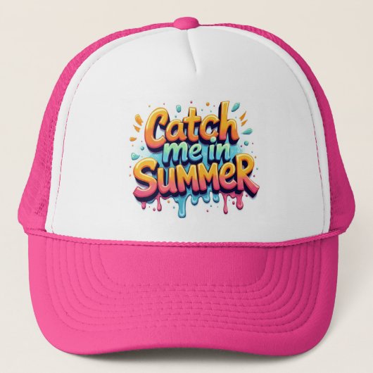 Catch Me In Summer Bubble Graffiti Hat Trucker Pet (Voorkant)
