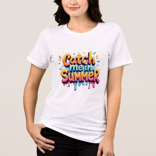 Catch Me In Summer Graffiti Bubble T-Shirt (Voorkant)