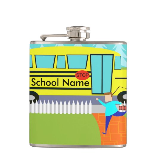  "Catch School Bus"-fles Heupfles (Voorkant)