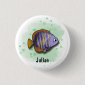 Catch the Fun with Saltwater Fish Ronde Button 3,2 Cm (Voorkant)