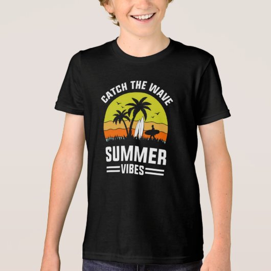 Catch The Wave Summer Vibes-64193 Tri-Blend Shirt (Voorkant)