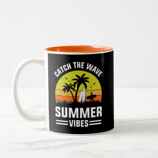 Catch The Wave Summer Vibes-64193 Tweekleurige Koffiemok (Links)