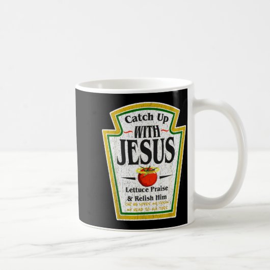 Catch Up With Jesus Ketchup Funny Christian Men Wo Koffiemok (Rechts)