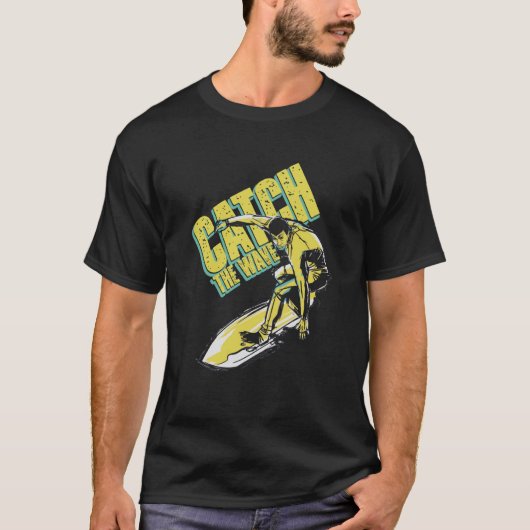 Catch Wave Surfing Ocean Surfboard Surfer T-shirt (Voorkant)
