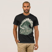 Catch Waves Vintage Surf T-Shirt (Voorkant volledig)