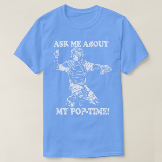 Catcher Catching Baseball Softbal Tijd Verdediging T-shirt (Design voorkant)