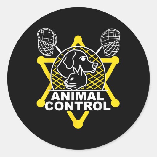 Catcher Cats Dogs Funny Ronde Sticker (Voorkant)