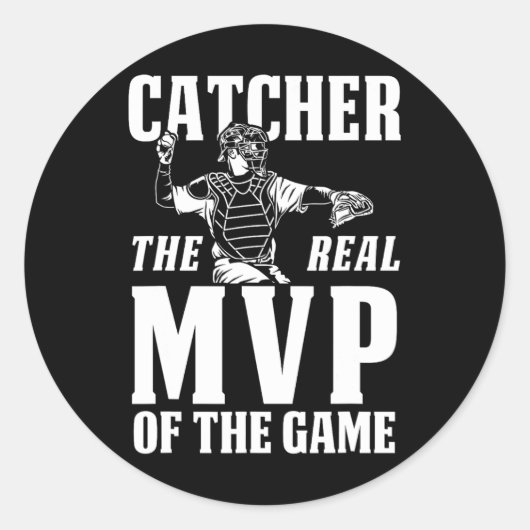 Catcher De Echte MVP Van Het Spelgeschenk Ronde Sticker (Voorkant)