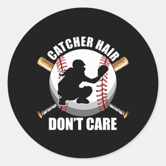 Catcher Hair Softball Baseball Ball Player GIF Ronde Sticker (Voorkant)