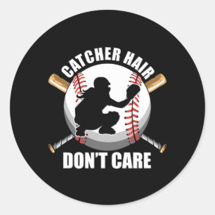 Catcher Hair Softball Baseball Ball Player GIF Ronde Sticker