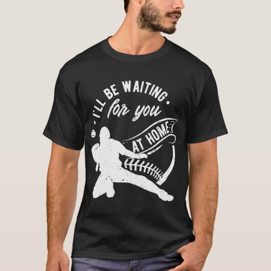 Catcher Ik wacht op je softbal honkbal T-shirt (Voorkant)