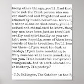 Catcher in de Rye Quote Poster (Voorkant)