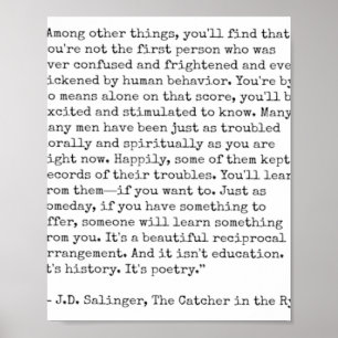 Catcher in de Rye Quote Poster