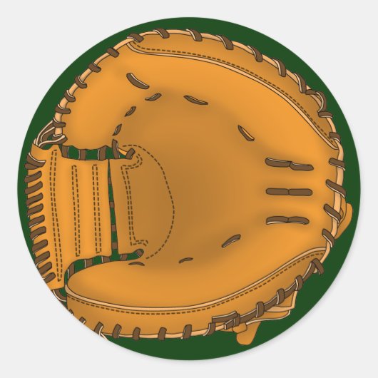catcher's mitt ronde sticker (Voorkant)