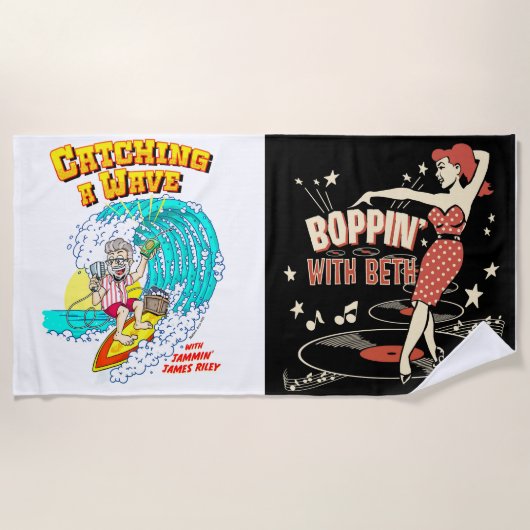 Catching A Wave and Boppin' Met Beth strandlaken (Voorkant)