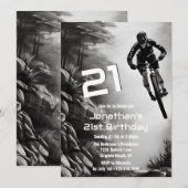 Catching Air - Mountain Bike Sketch 21st Birthday Kaart (Voorkant / Achterkant)