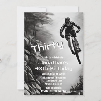 Catching Air - Mountain Bike Sketch 30th Birthday Kaart