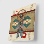 Catching Spirit Native American Vierkante Klok (Hoek)