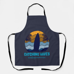 Catching Waves Retro Surfboard Strandkunst Schort