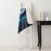 Catching Waves Retro Surfboard Strandkunst Sherpa Deken (In situ)