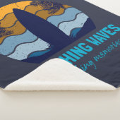 Catching Waves Retro Surfboard Strandkunst Sherpa Deken (3/4)