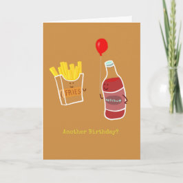 Catchup biedt een ballon aan enkele frites.  kaart