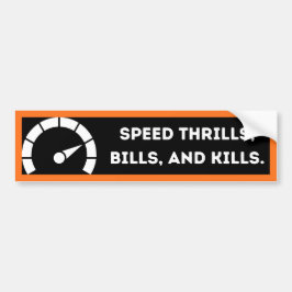 Catchy Black Classic Speed Safety Bumpersticker