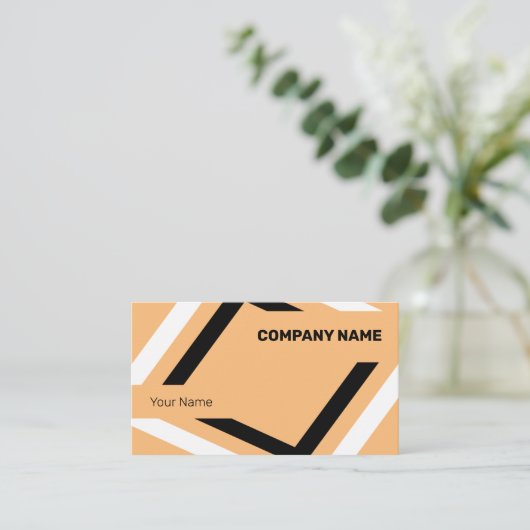 Catchy Black en White Geometric Visitekaartje (Staand voorkant)
