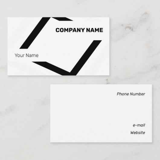 Catchy Black en White Geometric Visitekaartje (Voorkant / Achterkant)