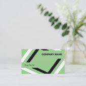 Catchy Black en White Geometric Visitekaartje (Staand voorkant)