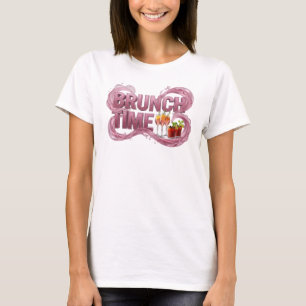 Catchy Roze BRUNCH TIME Grafische T-shirt