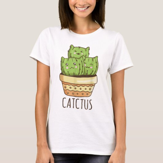 Catctus Cat Kat Kitten Funny Fun T-shirt (Voorkant)