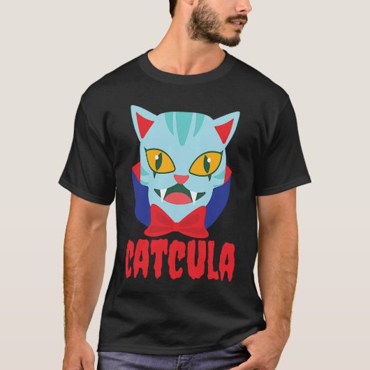 Catcula Cat Vampire Dracula Vampirina Halloween Co T-shirt (Voorkant)