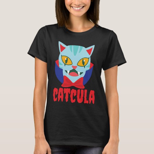 Catcula Cat Vampire Dracula Vampirina Halloween Co T-shirt (Voorkant)