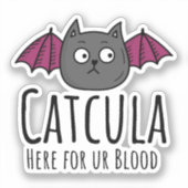 Catcula hier voor UR Parody Cat Halloween Sticker (Voorkant)