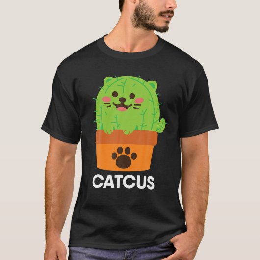 Catcus Cactus Cat Cute Funny Cat mam Halloween Cos T-shirt (Voorkant)