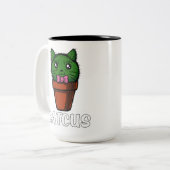 Catcus Funny Cactus Cat Cute Pet Kitten Tweekleurige Koffiemok (Voorkant links)