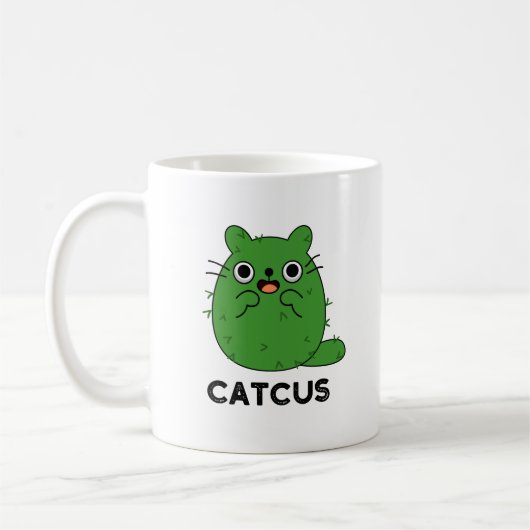 Catcus Funny Cat Cactus Pun Koffiemok (Links)