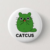 Catcus Funny Cat Cactus Pun Ronde Button 5,7 Cm (Voorkant)