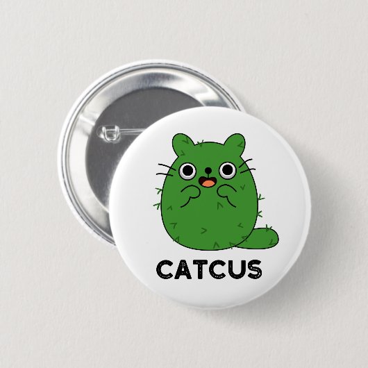Catcus Funny Cat Cactus Pun Ronde Button 5,7 Cm (Voorkant /achterkant)