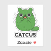 Catcus Funny Cat Cactus Pun Sticker (Vel)