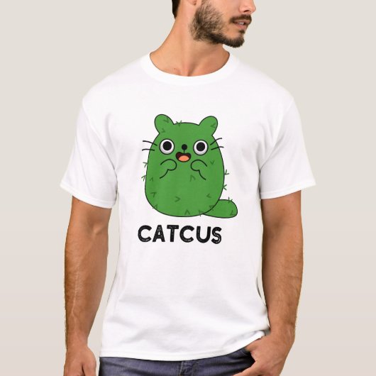 Catcus Funny Cat Cactus Pun T-shirt (Voorkant)