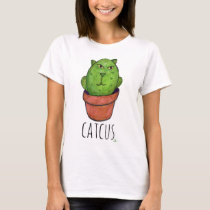 Catcus Funny Pet Cactus Cartoon T-shirt